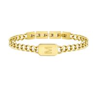 VNOX Initial Bracelet for Men Boys - Simple Mens A-Z Letter Cuban Link Chain Bracelets, Adjustable Solid Stainless Steel Jewelry Gifts for Men Dad Boyfriend, adjustable, Gold, no gemstone