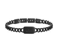 VNOX Initial Bracelet for Men Boys - Simple Mens A-Z Letter Cuban Link Chain Bracelets, Adjustable Solid Stainless Steel Jewelry Gifts for Men Dad Boyfriend, adjustable, Black, no gemstone