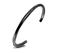 VNOX Men Jewelry-Viking Runes of Nordic Amulet Bracelet for Men Mobius Cuff Bangle for Men Women Stainless Steel Viking Fans Jewelry Gift, Diameter 60mm & 64mm (Black-No symbol, Diameter 64mm)