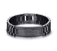VNOX Mens Bracelet Stainless Steel Adjustable Love Quote Link Bracelets from Wife, Never Forget That I Love You Anniversary Birthday Gifts to Lover Boyfriend Husband