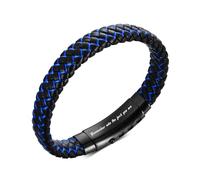 VNOX Men's Inspirational Mantra Engarved Handmade Braided Leather Adjustable Cuff Bangle Bracelet Encouragement Motivational Gift for Men, Remember who the F**k you are(Inside), no gemstone