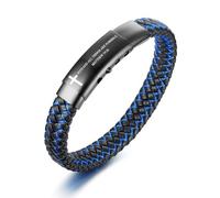 VNOX Men's Inspirational Mantra Engarved Handmade Braided Leather Adjustable Cuff Bangle Bracelet Encouragement Motivational Gift for Men, 9.25 Inches, Matthew 19:26-With God All Things Are Possible