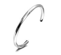 VNOX Mobius Stainless Steel Bracelet Set with Faceted Irregular Open Cuff Bracelet for Men Women, Christmas Birthday Gift, One Size, Stainless Steel, No Stone, One Size, Stainless Steel, without stone