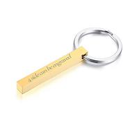 VNOX Personalized Customized Couples BFF Brothers Sisters Family Partner Keychains 4 Sides Name 3D Vertical Cuboid Bar Key Chain Luggage/Bag Accessories,Free Engraving