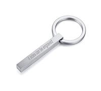 VNOX Personalized Customized Couples BFF Brothers Sisters Family Partner Keychains 4 Sides Name 3D Vertical Cuboid Bar Key Chain Luggage/Bag Accessories,Free Engraving