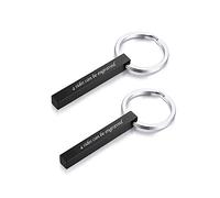 VNOX Personalized Customized Couples BFF Brothers Sisters Family Partner Keychains 4 Sides Name 3D Vertical Cuboid Bar Key Chain Luggage/Bag Accessories,Free Engraving