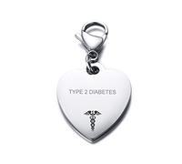 VNOX Personalized Engraving Stainless Steel Medical Alert ID Heart Pendant Necklace for Women Girls, Stainless Steel