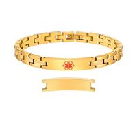 VNOX Personalized Medical Bracelet for Women : Custom Medical Alert Bracelets Stainless Steel Name Id Tag Identification Silver Gold Engraved Emergency SOS Medical ID Alert Bracelets for Woman Girls