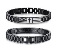 VNOX Personalized Religious Jewelry-Engraved Inspirational Christian Faith Bible Verse Quote Wristbands Elegant Link Bracelet Encouragement Gift,Cassic Watch Band Strap Design, Holy Communion, no