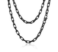 VNOX Silver Paperclip Necklace for Men, 7mm Solid Diamond-Cut Chunky Stainless Steel Anchor Link Chain Mens Necklaces Jewelry Gifts for Men Dad Boyferiend, 18/20/22/24 Inchs, no gemstone