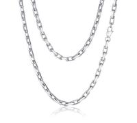 VNOX Silver Paperclip Necklace for Men, 7mm Solid Diamond-Cut Chunky Stainless Steel Anchor Link Chain Mens Necklaces Jewelry Gifts for Men Dad Boyferiend, 18/20/22/24 Inchs, no gemstone