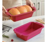 Vnray Bread Pans for Homemade Bread：9.5 x 5 Inch Silicone Loaf Pan for Baking with Metal Frame - Nonstick Banana Loaf Tin Tray for Sandwich Sourdough Pumpkin Sour Dough - for Oven Kitchen Home Bakers