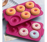 Vnray Nonstick Silicone Donut Pan: 3.5 Inch Doughnut Baking Mold with Frame