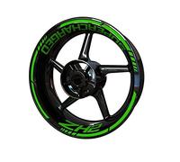 VNRQJLSN Wheel Rim Sticker Motorcycle Waterproof Decals Wheel Stickers Rim Tyre Decal Kit For Kawasaki ZH2(Green black)
