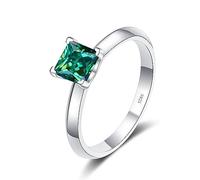 VNsdSD 2ct Princess Cut D Color VVS1 White/Green/Pink Diamond Ring Moissanite Engagement Anniversary Promise Wedding Rings for Women with Certificate(Green,5)