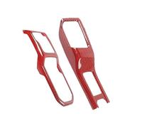 VNSMM Car Console Covers Gear Shift Panel Trim Cover Automatic Decoration Interior 4WD Fit for Jeep Fit for Wrangler JL 2018-2023 Car Armrest Box(Red Carbon Fiber)