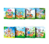VNSTKWW 8pcs 5D DIY Diamond Painting Greeting Card - Hinestone Embroidery Arts Craft Cards Kits Postcard with Blank Envelopes for Christmas's Day Thanksgiving Cards Gift Card Kits