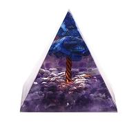 VNSTKWW Handmade Orgonite Pyramid, 60mm Amethyst Crystal Sphere with Amethyst Natural Cristal Stone Orgone Energy Healing,Crystal Orgonite,Yoga Energy Generator Crystals