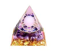 VNSTKWW Moonstone Orgone Pyramid Crystal, Healing Chakra Pyramid for Protection,Balancing Positive Energy,Emotional-Negativity Removal Stone Nature Healing Crystal Reiki Home Office Decor Crafts(5cm)