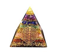 VNSTKWW Orgone Natural Pyramid Crystal, Healing Chakra Pyramid for Protection,Balancing Positive Energy,Emotional-Negativity Removal Stone Healing Stone Chakra Reiki Home Office Decor Crafts(50mm)