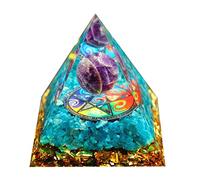 VNSTKWW Orgone Pyramid Crystal, Healing Chakra Pyramid for Protection,Balancing Positive Energy,Emotional-Negativity Removal Stone,Clear Quartz Crystal Point for Meditation
