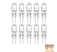 Vnuipofa 10 PCS G4 Halogen Bulbs, 10W 12V G4 Light Bulbs Clear Capsule 2 Pin Base Dimmable Warm White 2700K, Flicker-Free, High CRI, Energy-Efficient Bulbs for Cooker Hood, Cabinets, and Table Lamps