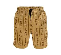 Vnurnrn Ancient Art Egypt Word Swim Trunks for Men Boy Beach Shorts Trunk Knee Length