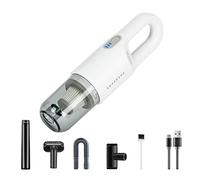 VNVFJKLO Portable vacuum cleaner, Portable Rechargeable Mini Vacuum,8000Pa Strong Cyclonic Suction Blowing,Battery Indicator,for Car/Home/Pet(White,Charging model+two speed adjustment (11.1V))
