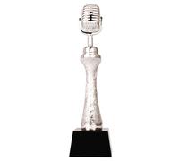 VNVFJKLO Trophy, First Place Singing and Speech Contest Trophy - Gold, Silver, Bronze Microphone Awards for Champions(Silver)