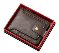 VNVFJKLO Wallet， Thickened Horizontal Driver's License Multi-Card Zipper Wallet with Blocking Technology(Bruin,with Box)