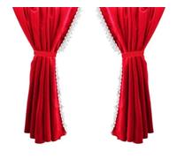 VNVIS 2 x Red Left and Right Curtains + Decoration for Truck Scania R S G V8 L P Series, Man TGX TGA TGL TGS TGM TGE, DAF CF XG XF LF 240 cm, White,Red