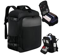 Vnvnvnv for Ryanair Cabin Backpack 40x20x25cm - Underseat Carry-On Bag with USB Charging Port, Trolley Sleeve & Water Bottle Holder, 20L Airline-Approved Travel Backpack for EasyJet, Wizz Air (Black)