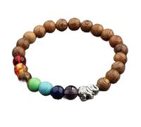 VNwizribc Natural Wood Buddha Beaded Bracelet