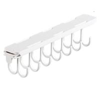 VNwizribc Plastic Pullout Adjustable Double Row Broom Holder | 1/2 Pack, 38 cm, Under-Cabinet Pull-Out Storage: Mops/Brooms(Wit)