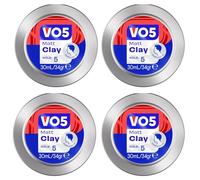 VO5 Hair Styling Mini Matt Clay for Men & Women - Extra Hold, Flexible Matt Finish for All-Day Control, 30ml - Pack of 4
