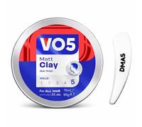 VO5 Matte Hair Clay for Men - Strong Hold Level 5, Natural Matte Finish Texture Paste with Spatula, Shape & Define Hair Styling Wax for All Hair Types, Professional Grooming 75ml