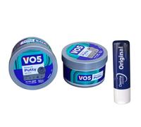 VO5 Rework Hair Putty 2 x 150ml Men's Styling - Reworkable Hold Natural Texture Matt Finish | With Free Original Lip Balm