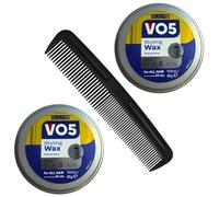 VO5 Styling Wax XXL 2 x 100ml Tubs with Styling Comb - Natural Shine Hair Wax for Men - Reworkable Hold, Non-Greasy, Easy Wash Out, Hair Product for Short Hair & All Hair Types - Bundle by Kevagh