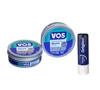 VO5 Texturising Gum Matt Finsh 2 x 75ml Men's Hair Styling - Shaping & Texturising long lasting extra firm hold | With Free Original Lip Balm