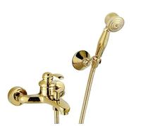 VOAAJKBFB Bathtub Faucets Luxury Crystal Gold Bathroom Faucet Mixer Tap Wall Mounted Hand Held Telephone Type Shower Sets(HSD3-G)