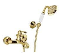 VOAAJKBFB Bathtub Faucets Luxury Crystal Gold Bathroom Faucet Mixer Tap Wall Mounted Hand Held Telephone Type Shower Sets(HSD2-G)