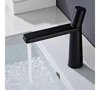 VOAAJKBFB Brass Bathroom Faucet Deck Mounted Mixer Wash Basin Hot and Cold Water Minimalist Personality Creative Taps(Black Short)