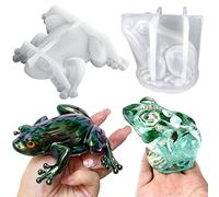 Voaesdk 2Pcs Frog Resin Molds, 3D Animal Silicone Epoxy Moulds, Lifelike Large Animal Silicone Mold for Resin Casting, DIY Craft, Home Office Cabinets Wall Desktop Decor