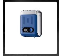 Voalsz Men's Portable Mini Rotary Electric Shaver, Compact Pocket Size Wet & Dry Rechargeable Razor for Travel and Daily Use, Precision Shaving Foil for Grooming on the Go, Fast Charging (Blue)