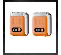 Voalsz Men's Portable Mini Rotary Electric Shaver, Compact Pocket Size Wet & Dry Rechargeable Razor for Travel and Daily Use, Precision Shaving Foil for Grooming on the Go, Fast Charging (2*Orange)