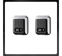 Voalsz Men's Portable Mini Rotary Electric Shaver, Compact Pocket Size Wet & Dry Rechargeable Razor for Travel and Daily Use, Precision Shaving Foil for Grooming on the Go, Fast Charging (2*Black)