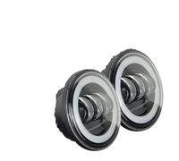 VOALVT Motorcycle Front Headlight 2Pcs Chrome 4.5" LED Auxiliary Spot Fog 4 1/2 Headlight Motorcycle Fog Lights 30w 4.5" Fog Lamp(Black Halo lights)