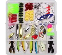 VOANZO 101pcs Fishing Lures Kit Fish Baits Kit Set with Tackle Box Including Crankbaits Swimbaits Spinnerbaits Swivels Fishing Offset Hooks for Bass Trout Salmon