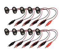 VOANZO 10PCS 9V Battery Snap Wire Connectors 150mm Battery Snap Connector to Crocodile Clip Cable Dual Alligator Clips Cable