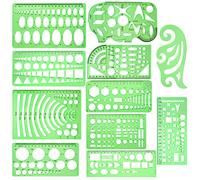 VOANZO 11 PCS Geometric Drawings Templates For Drawing Engineering Drafting Building School Office Supplies